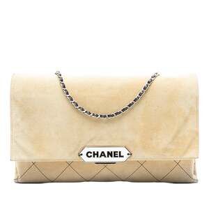 Chanel Retro Label Chain Clutch Quilted #232882C16B